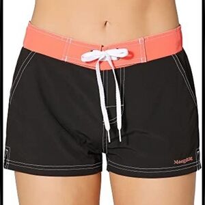 Women's Black and Orange Board Shorts NWT